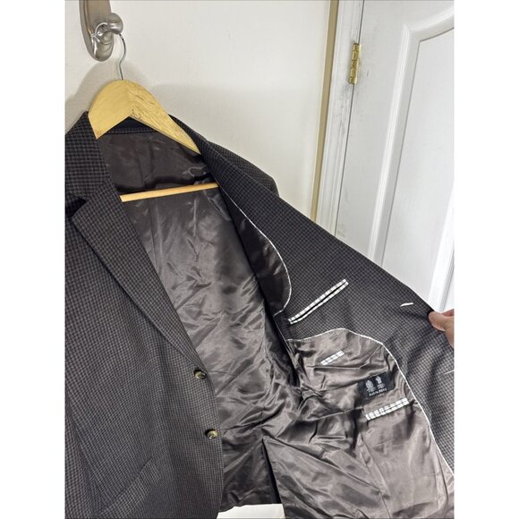 Austin Reed Blazer 42R Men’s 100% Wool Brown Gray Houndstooth Sport Coat - Picture 5 of 8
